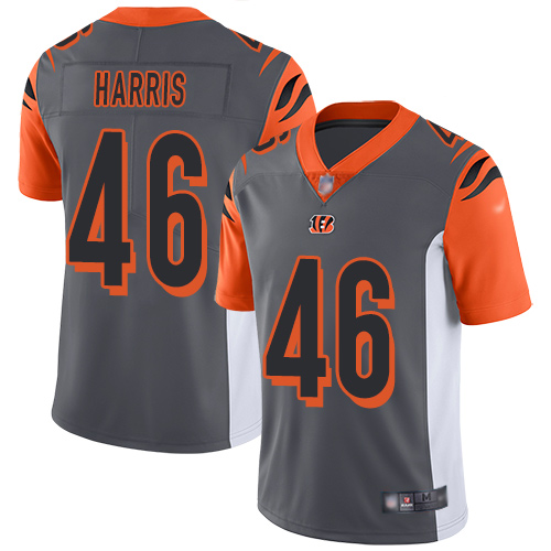 Cincinnati Bengals Limited Silver Men Clark Harris Jersey NFL Footballl #46 Inverted Legend